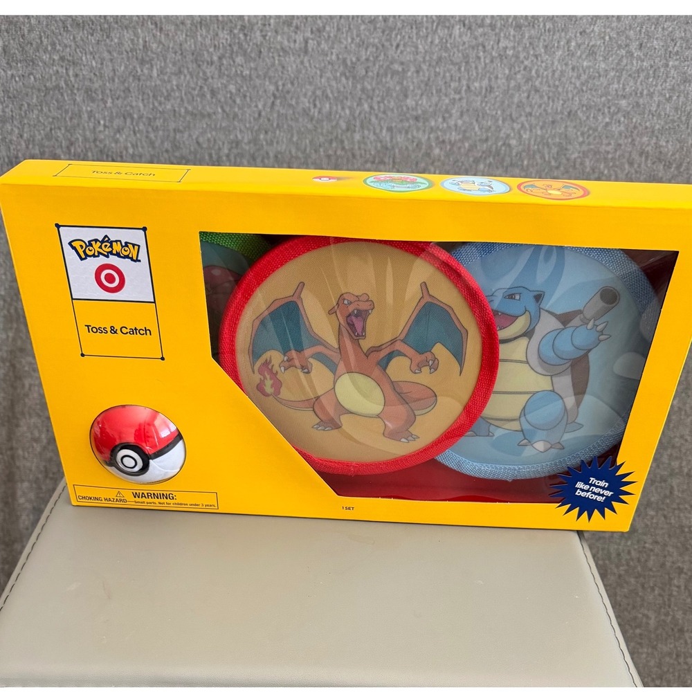 Pokemon Target Toss & Catch Game Set Charizard Blastoise Venusaur Exclusive New